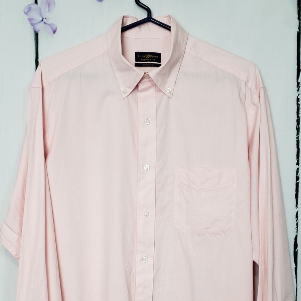 Club Room Pink Button-Up Regular Fit Dress Shirt - Picture 7 of 7